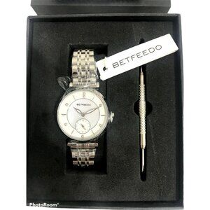 Betfeedo Women's Dress Watch Pearl Shell Dial Watch with Stainless Steel Strap